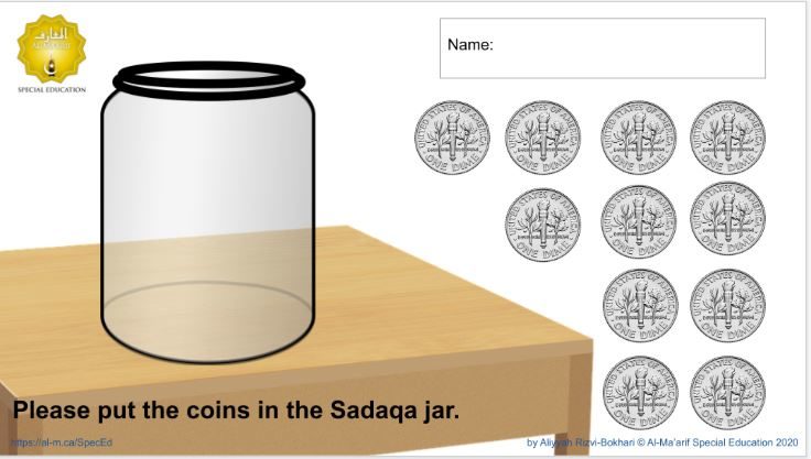 Drag n Drop Sadqa Jar Coins (Google Slides)